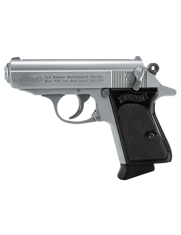 PISTOLET WALTHER PPK INOX CALIBRE 9 MM BROWNING COURT (380 ACP)