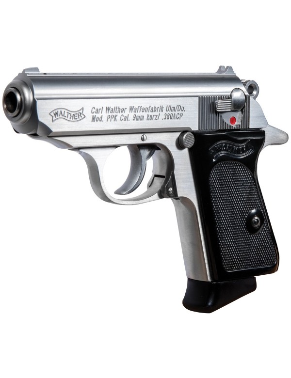 PISTOLET WALTHER PPK INOX CALIBRE 9 MM BROWNING COURT (380 ACP)