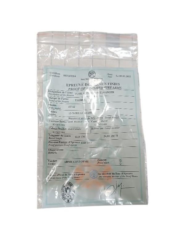 FUSIL TAURUS ST 12 CALIBRE 12/76 (3'') OCCASION