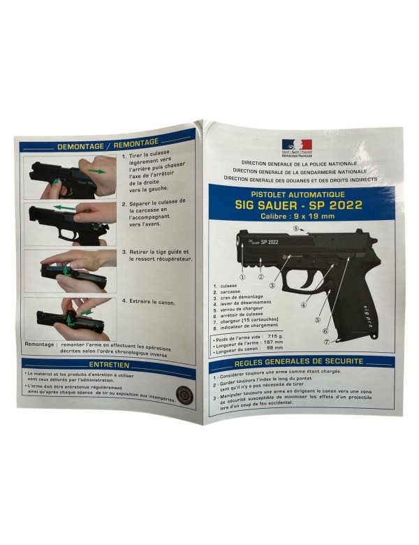 PISTOLET SIG SAUER SP 2022 CAL: 9X19 OCCASION