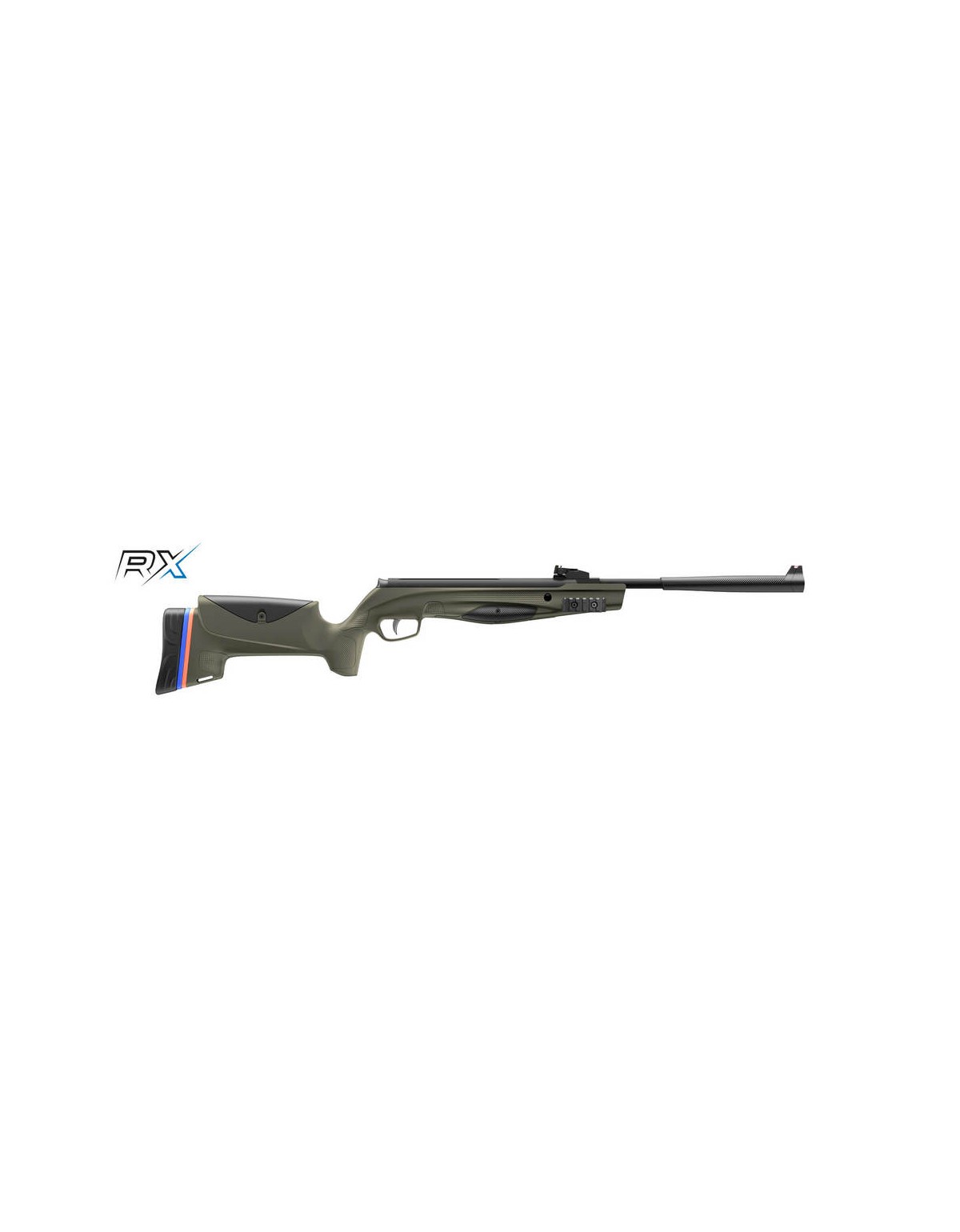 Carabine AIR Stoeger RX3 TAC synthétique HAUSSE + GUIDON CAL.4,5 7.5J VERTE RXT3002D