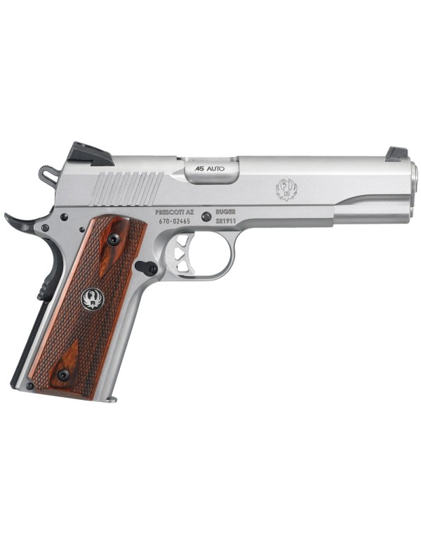 Pistolet Ruger SR1911 .45AUTO GOVERNMENT 5" 8+1 coups STAINLESS STEEL BARREL (2C)
