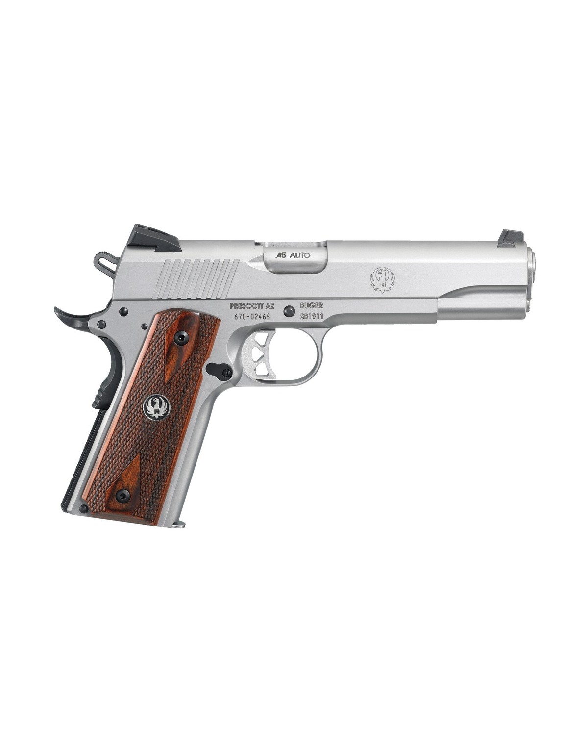 Pistolet Ruger SR1911 .45AUTO GOVERNMENT 5" 8+1 coups STAINLESS STEEL BARREL (2C)