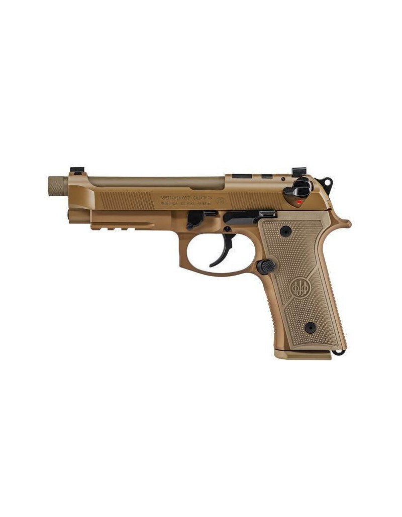 Pistolet Beretta M9A4 9 mm 5.2" fileté 1/2-28 CERAKOTE FDE 3 x 18 coups chargeurs
