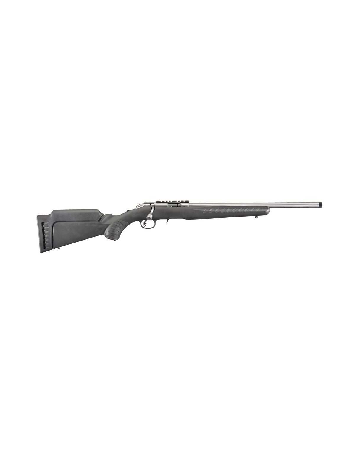Carabine Ruger AMERICAN RIMFIRE .22LR 10 coups 18" 46CM fileté 1/2-28" noire canon inox