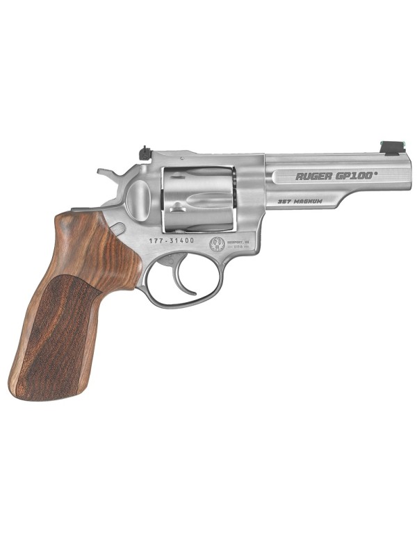Revolver Ruger GP100 MATCH CHAMPION .357MAG 4.20" 6 coups inox FIBRE OPTIC HAUSSE REGLAB