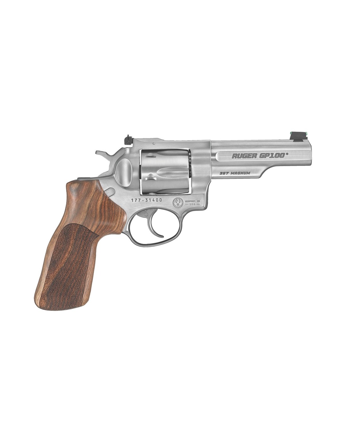 Revolver Ruger GP100 MATCH CHAMPION .357MAG 4.20" 6 coups inox FIBRE OPTIC HAUSSE REGLAB