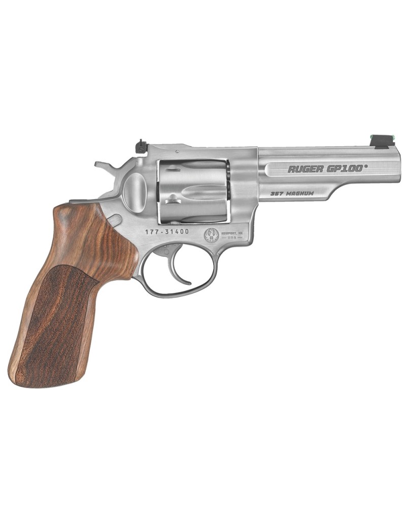 Revolver Ruger GP100 MATCH CHAMPION .357MAG 4.20" 6 coups inox FIBRE OPTIC HAUSSE REGLAB
