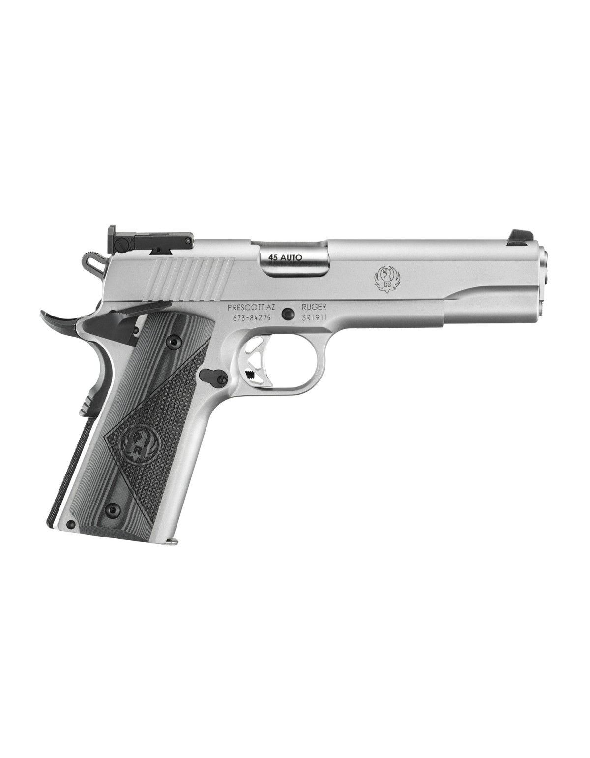 Pistolet Ruger SR1911 .45AUTO TARGET 5" 8+1 coups STAINLESS STEEL VISEE REGLABLE BOMAR