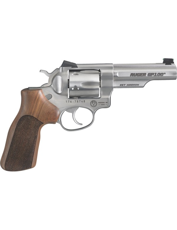 Revolver Ruger GP100 MATCH CHAMPION KGP-141MCF .357MAG 4.20" 6 coups inox FIBRE OPTIC