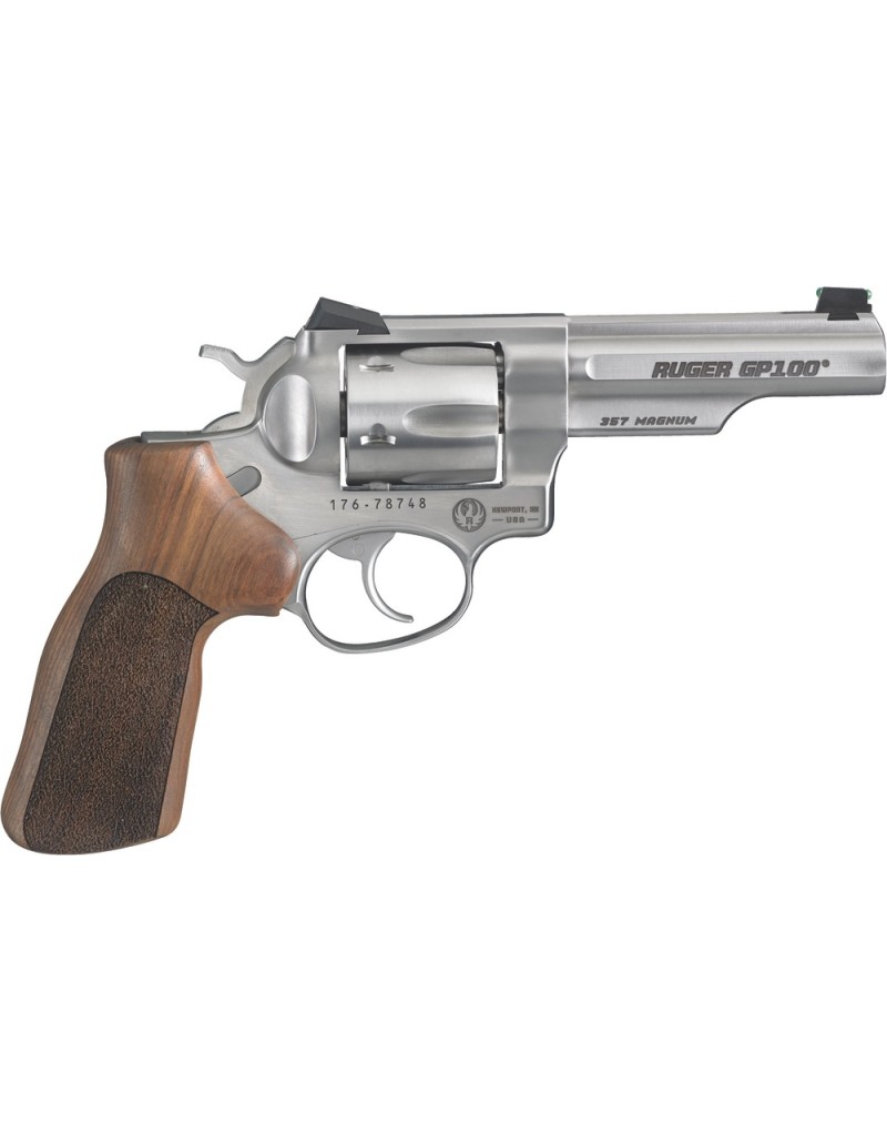 Revolver Ruger GP100 MATCH CHAMPION KGP-141MCF .357MAG 4.20" 6 coups inox FIBRE OPTIC