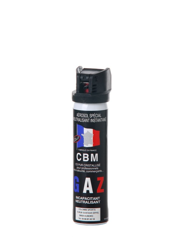 Bombe CBM gaz defense cs capot clapet 75ML