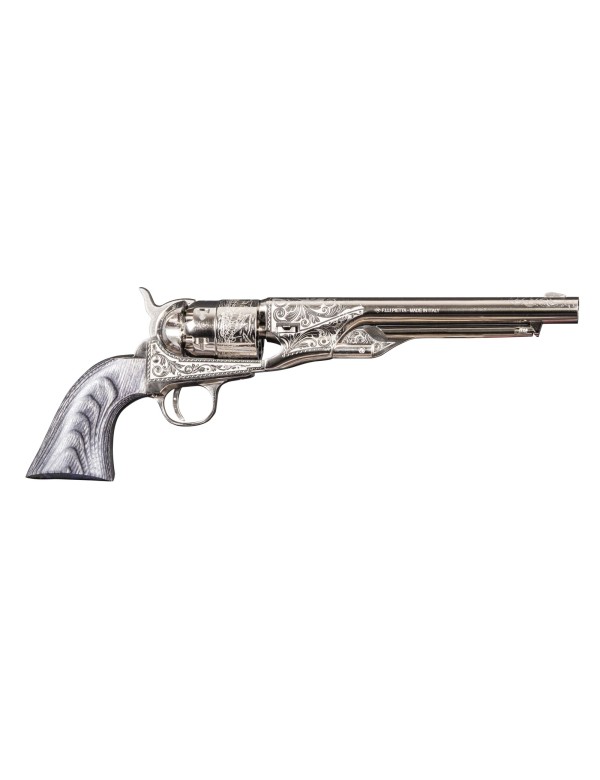 Revolver Pietta Replique 1860 Army nickelé Grave Cal 44 PN