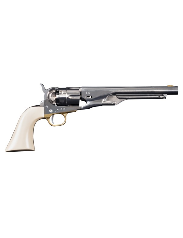 Revolver Pietta Replique 1860 Army acier Blanc crosse Ivoirine Cal 44 PN