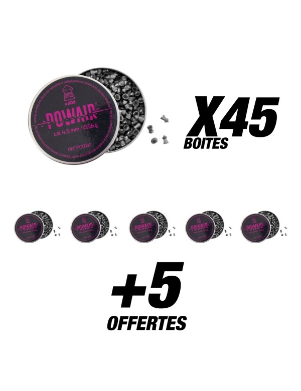 Pack Powair plombs pointus C4.5 X25000 (50 boites)