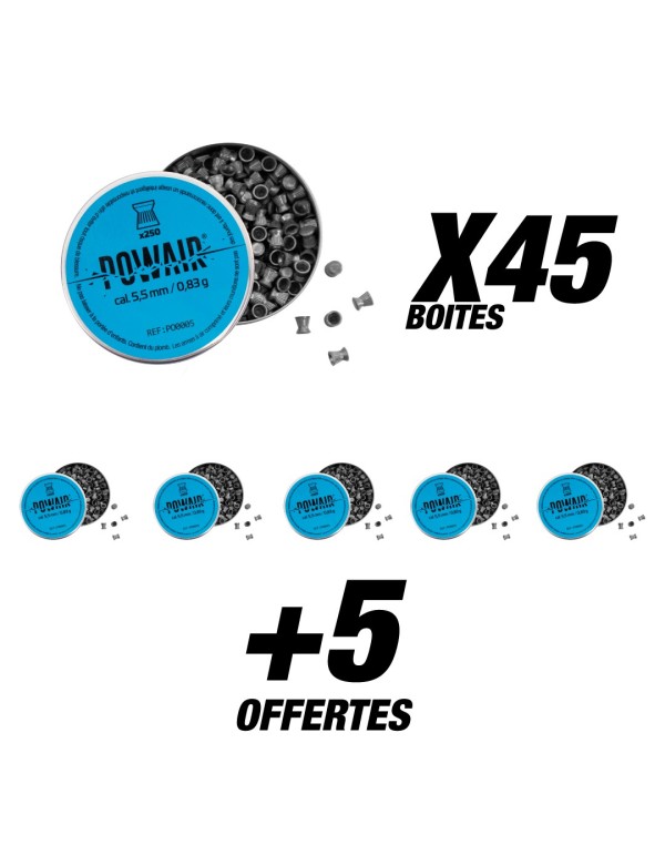 Pack Powair plombs plats C5.5 X12500 (50 boites)