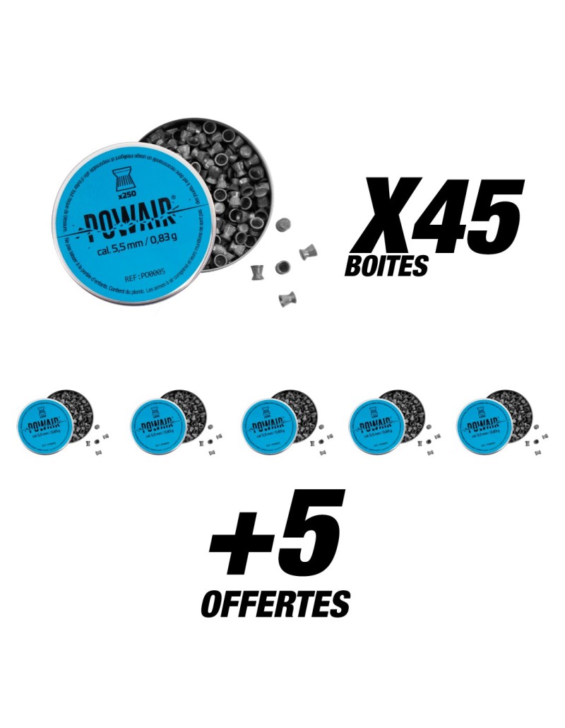 Pack Powair plombs plats C5.5 X12500 (50 boites)