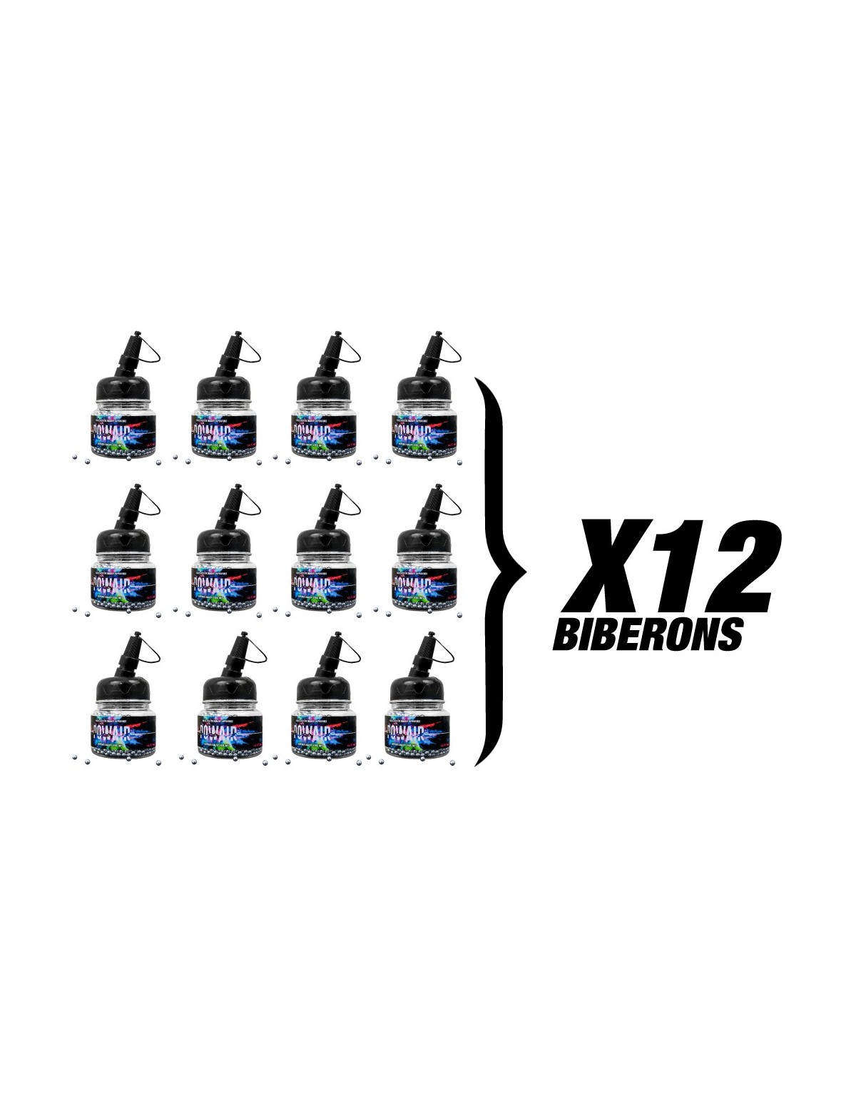 Pack Powair billes acier bb C4.5 X18000 (12 biberons)