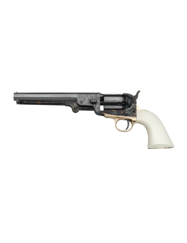 Revolver Pietta Replique 1851 Navy Yank acier DE Luxe crosse Ivoirine Cal 36 PN