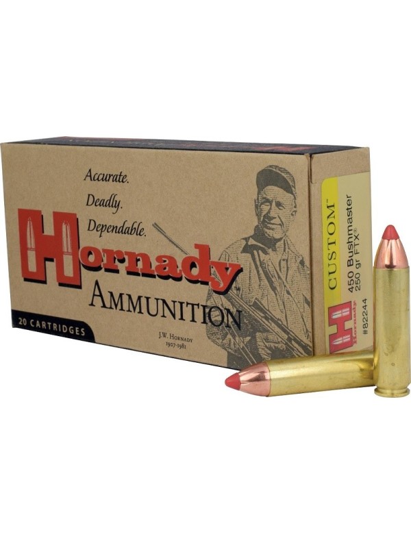 MUNITION 450 BUSHMASTER X20 HORNADY CUSTOM 250 GR FTX