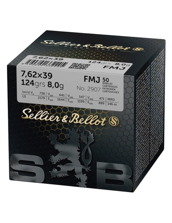 MUNITION SB 7.62X39 FMJ 8G BOITE 50