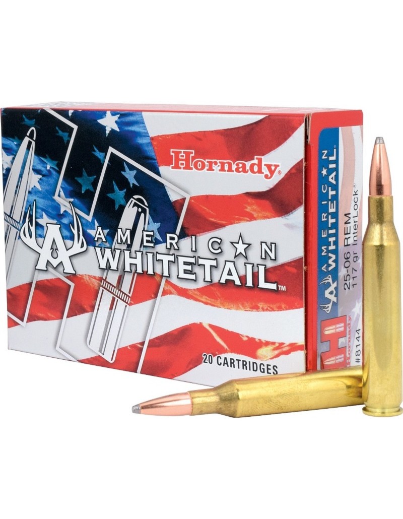 Boîte de 20 cartouches Hornady 25-06 REM 117GR INTERLOCK BTSP AW8144