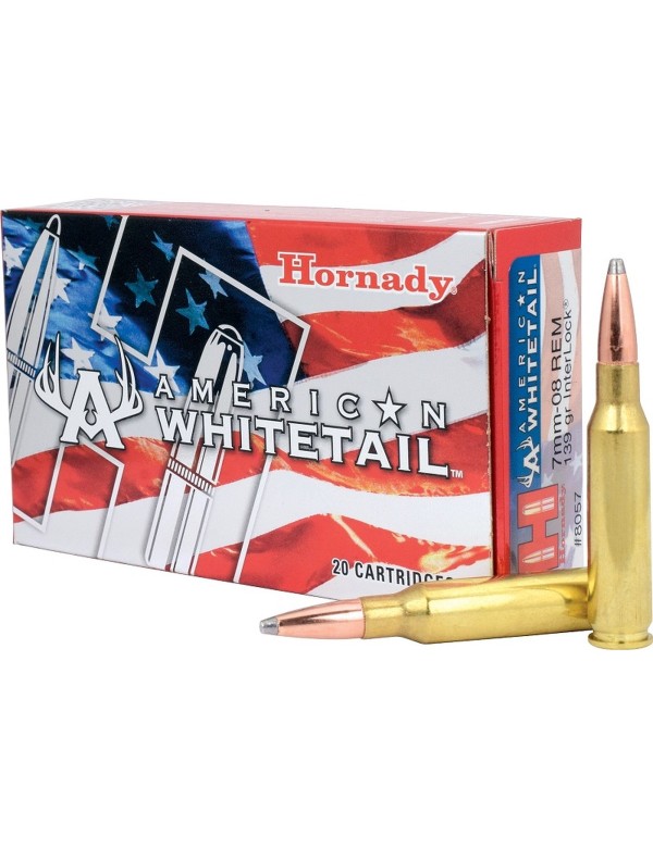 Boîte de 20 cartouches Hornady 7MM-08REM 139 GR INTERLOCK SP AW 8057