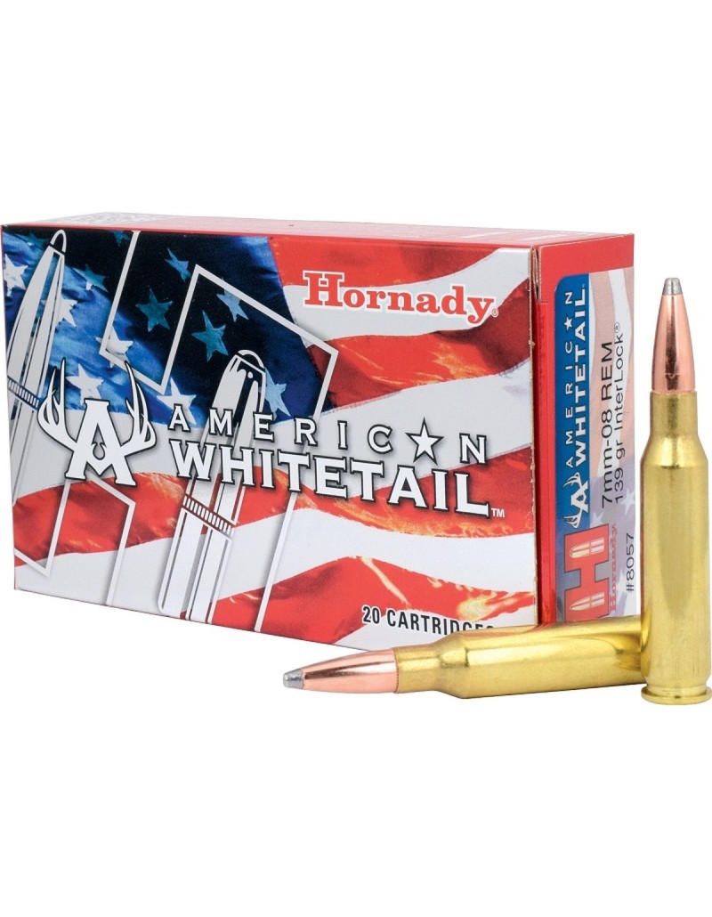 Boîte de 20 cartouches Hornady 7MM-08REM 139 GR INTERLOCK SP AW 8057