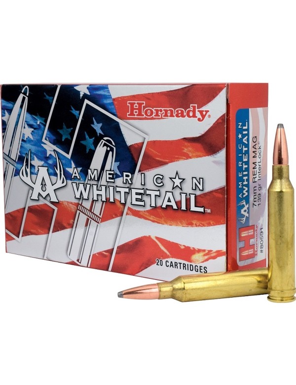 Boîte de 20 cartouches Hornady 7MMREM MAG 139GR INTERLOCK SP AW80591