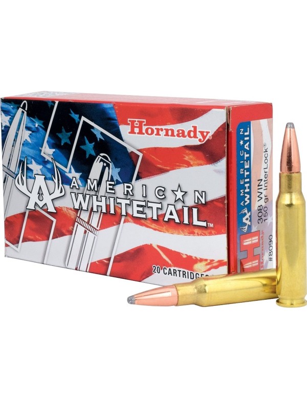 Boîte de 20 cartouches Hornady 308 WIN 150 GR INTERLOCK SP AW 8090