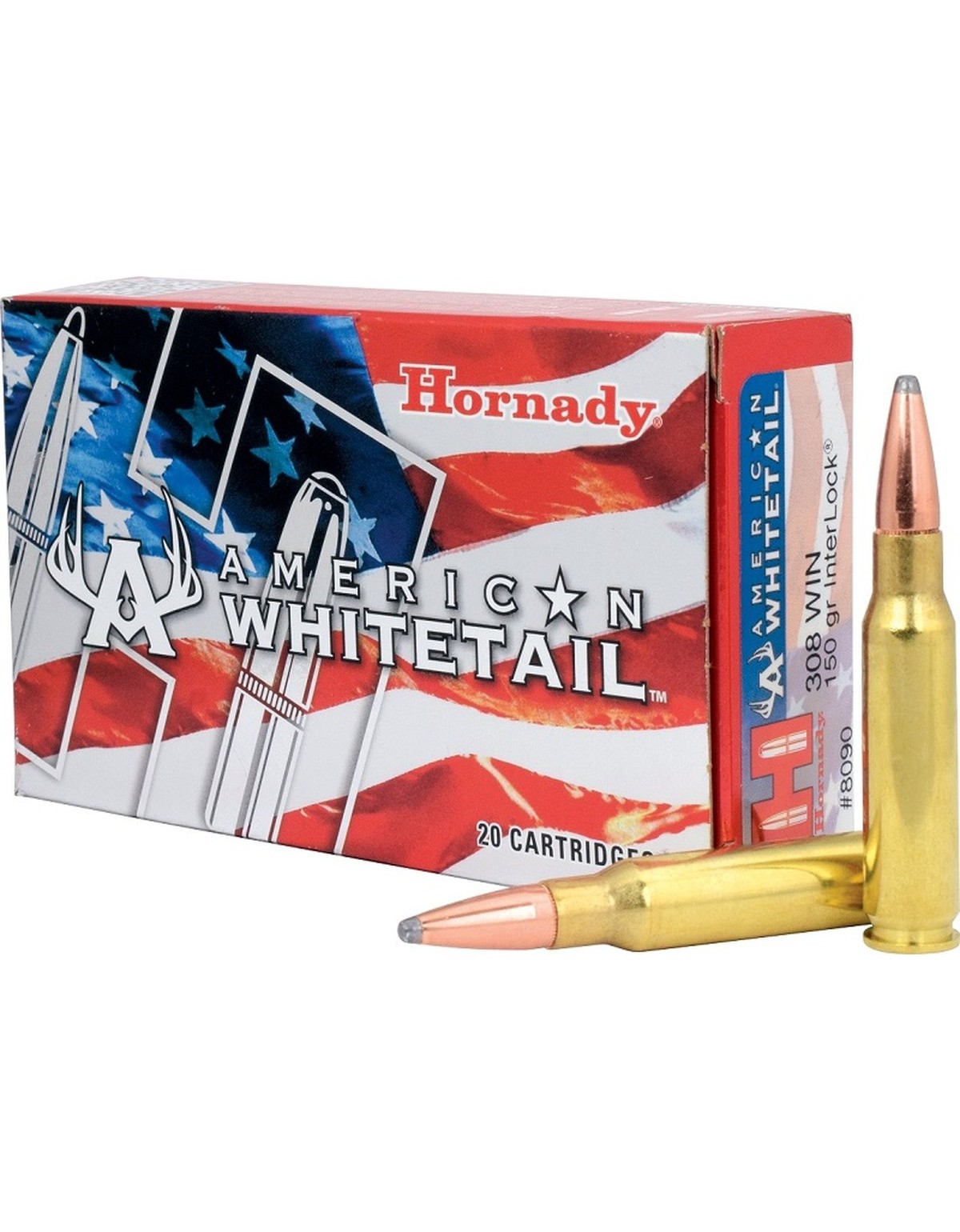 Boîte de 20 cartouches Hornady 308 WIN 150 GR INTERLOCK SP AW 8090