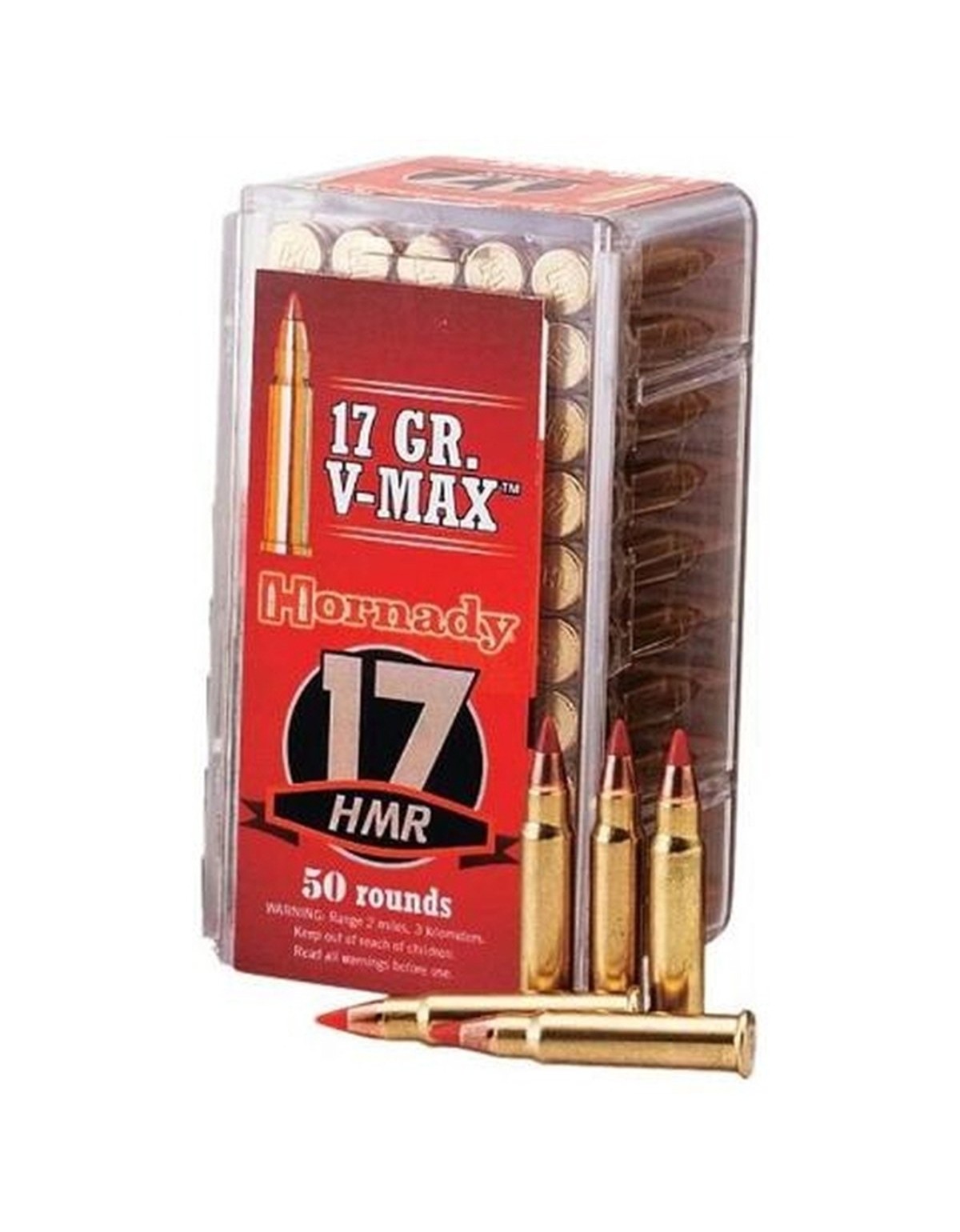 Boîte de 50 cartouches Hornady 17HMR 17 GR V-MAX 83170