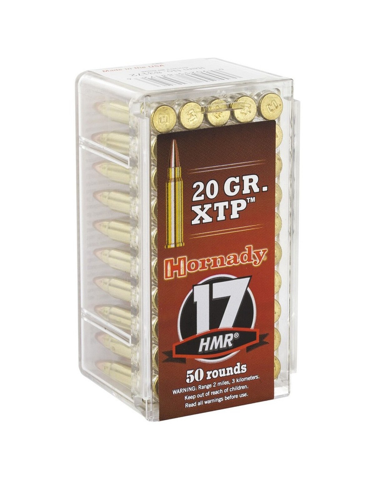 Boîte de 50 cartouches Hornady 17HMR 20 GR XTP 83172