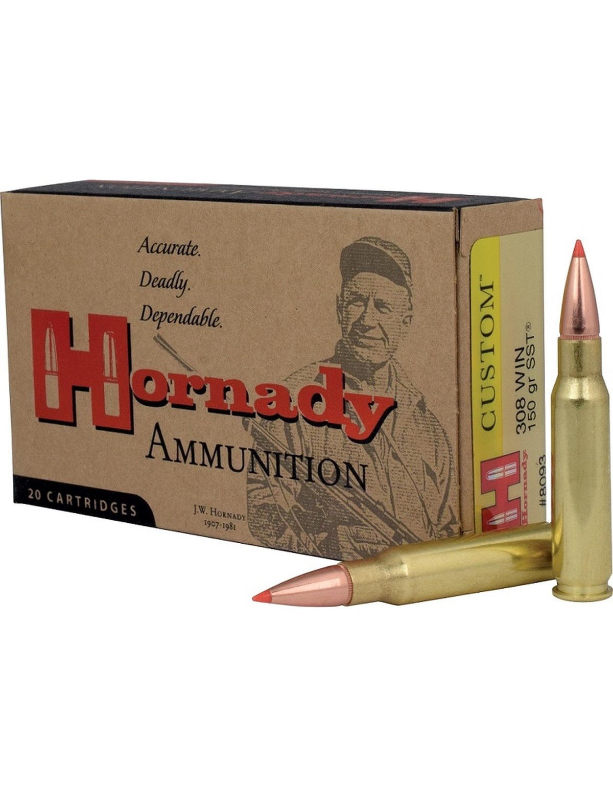 Boîte de 20 cartouches Hornady 308 WIN 150 GR SST 8093