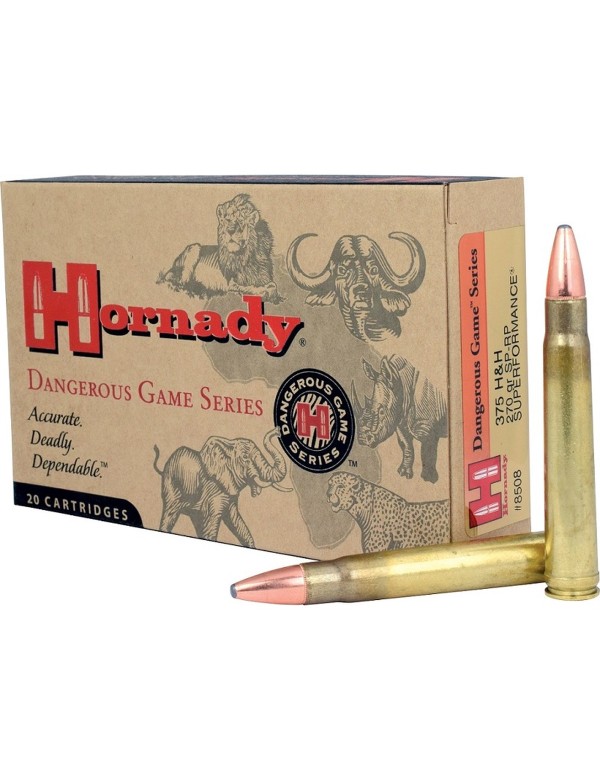 Boîte de 20 cartouches Hornady 375 H&H 270 GR SP-RP SPF 8508