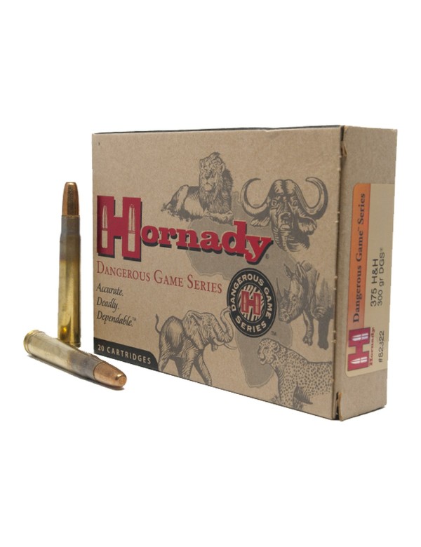 Boîte de 20 cartouches Hornady 375 H&H 300 GR DGS 82322