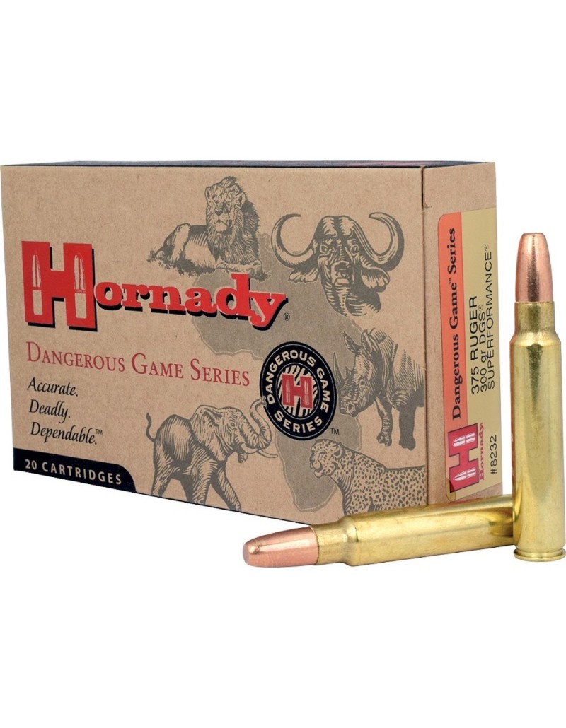 Boîte de 20 cartouches Hornady 375 RUGER 300 GR DGS SPF 8232