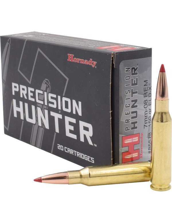 Boîte de 20 cartouches Hornady 7MM-08 REM 150 GR ELD-X 85578