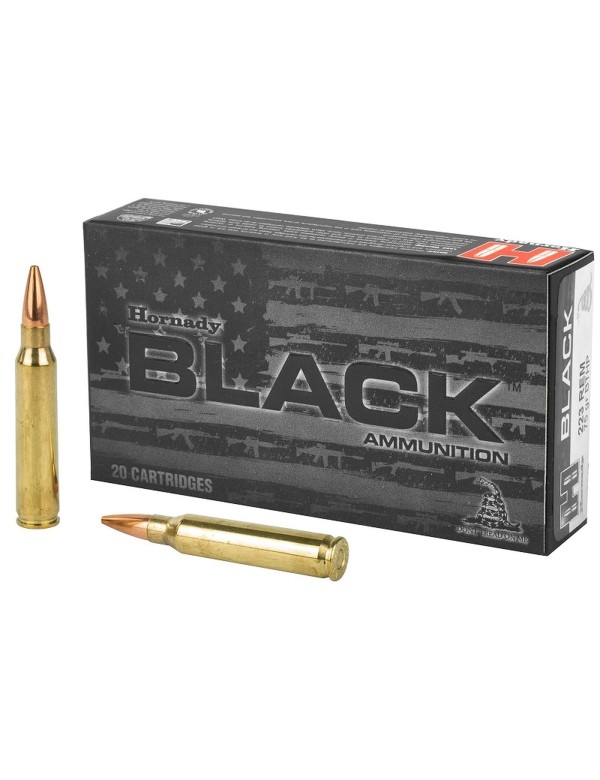 Boîte de 20 cartouches Hornady 223REM 75GR BTHP MATCH BLACK 80267