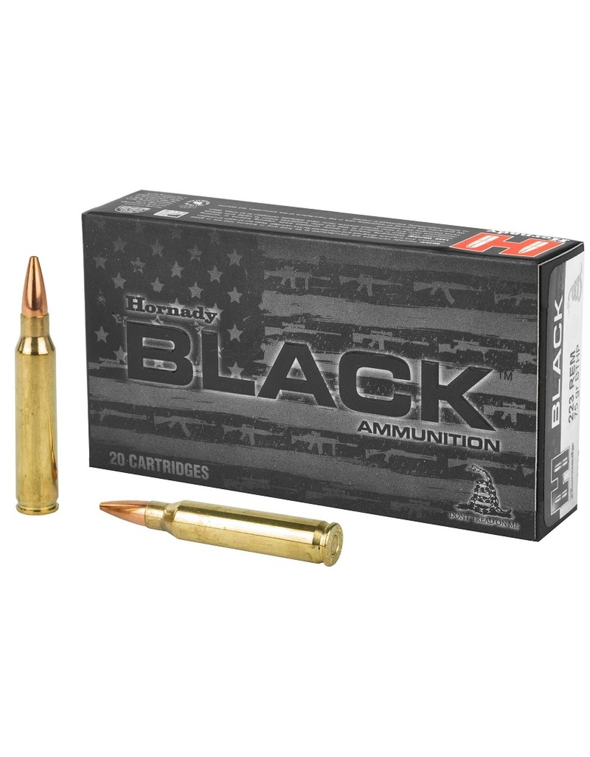 Boîte de 20 cartouches Hornady 223REM 75GR BTHP MATCH BLACK 80267