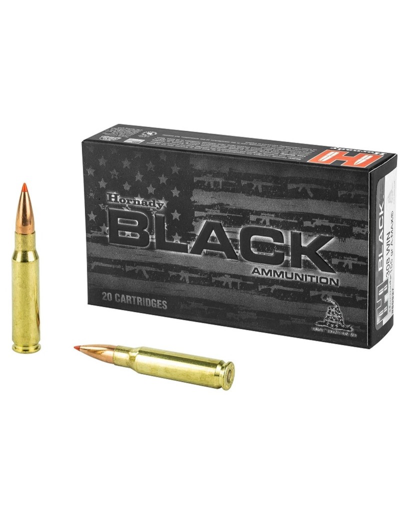 Boîte de 20 cartouches Hornady 308WIN 155GR A-MAX BLACK 80927