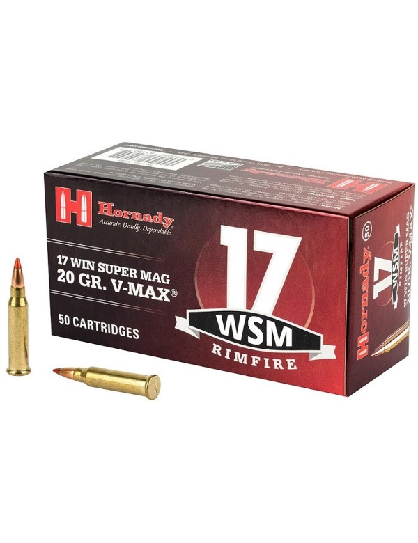 Boîte de 50 cartouches Hornady 17 WSM 20GR V-MAX 83180