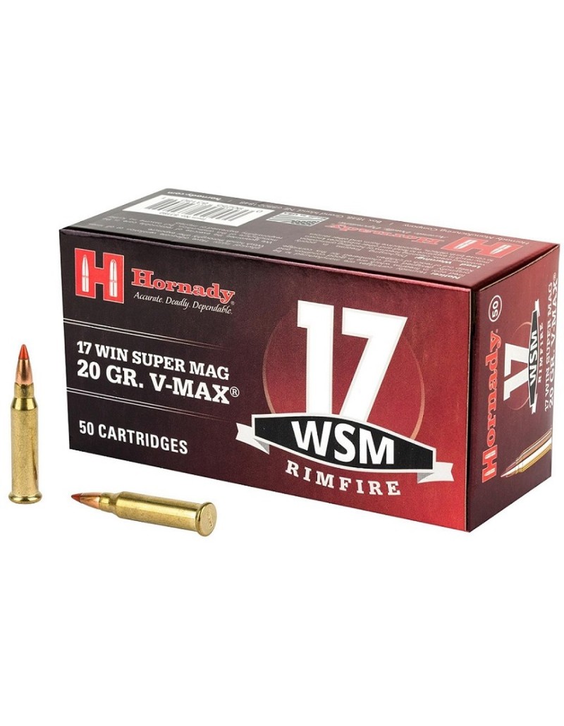 Boîte de 50 cartouches Hornady 17 WSM 20GR V-MAX 83180