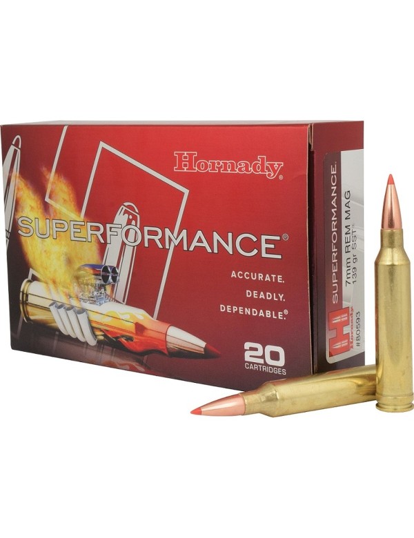 Boîte de 20 cartouches Hornady 7MM REM MAG 139 GR SST SPF 80593