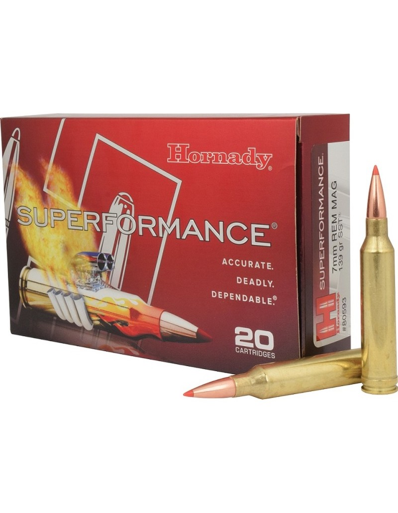 Boîte de 20 cartouches Hornady 7MM REM MAG 139 GR SST SPF 80593