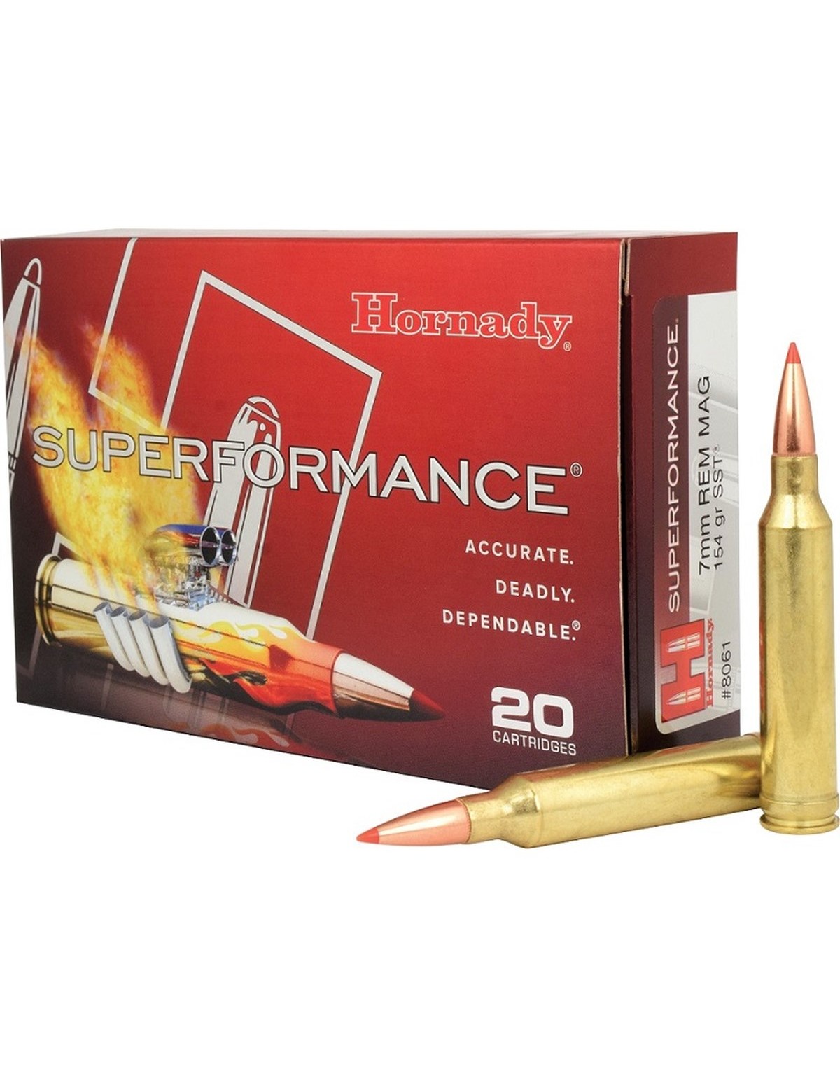 Boîte de 20 cartouches Hornady 7MM REM MAG 154 GR SST SPF 8061