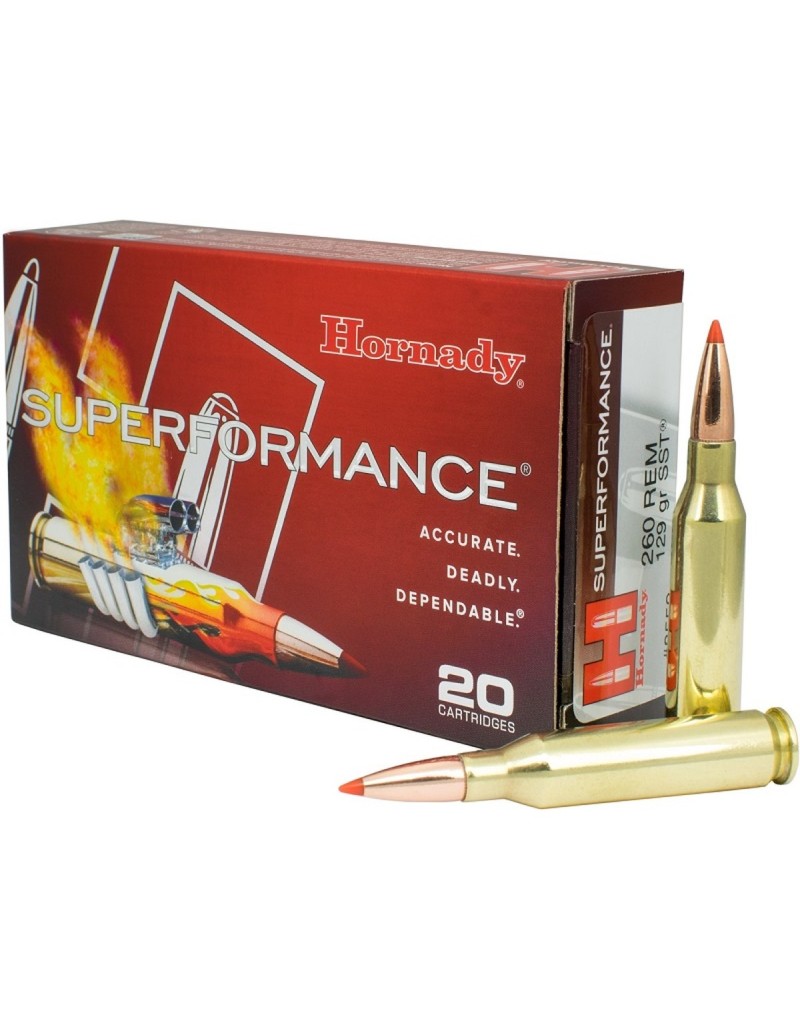 Boîte de 20 cartouches Hornady 260REM 129GR SST 8552