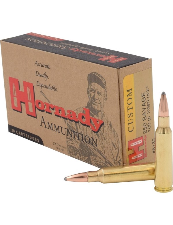 Boîte de 20 cartouches Hornady 250 SAVAGE 100 GR INTERLOCK 8132