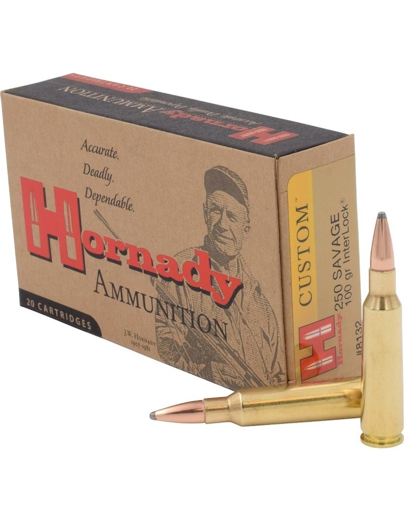 Boîte de 20 cartouches Hornady 250 SAVAGE 100 GR INTERLOCK 8132
