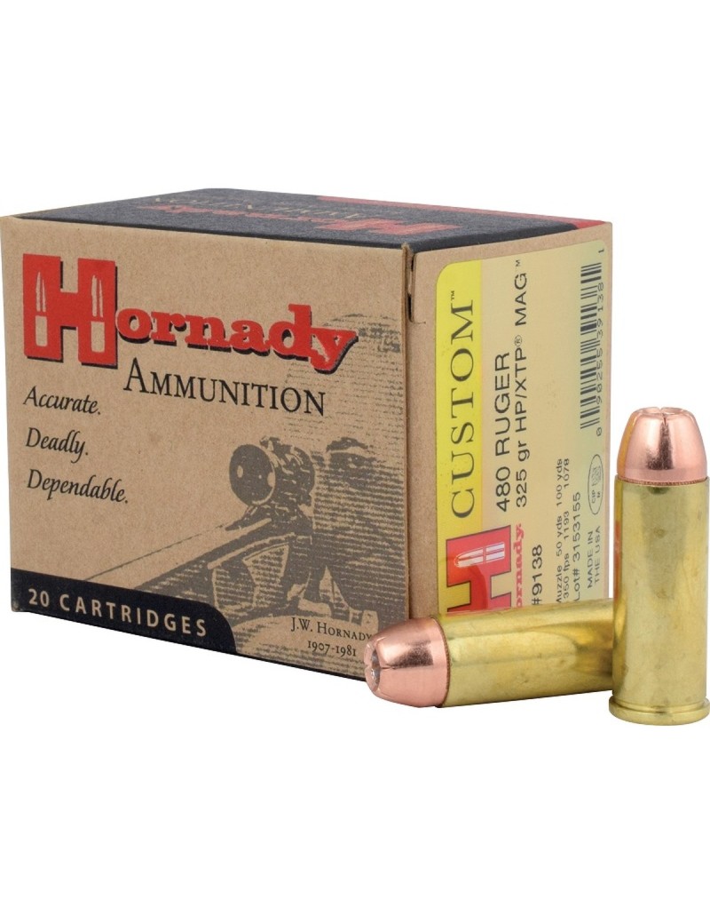 Boîte de 20 cartouches Hornady 480 RUGER 325GR XTP 9138